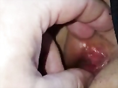 Husband plays Wifes boobs and Fingering Her Shavedd Cunt