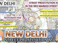 New Delhi, India, Sex Map, Street Prostitution Map, Massage Parlours, Brothels, Whores