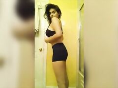 Beautiful Indian Teen with big tits stripping.