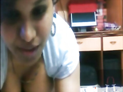 Bent over with cucumber